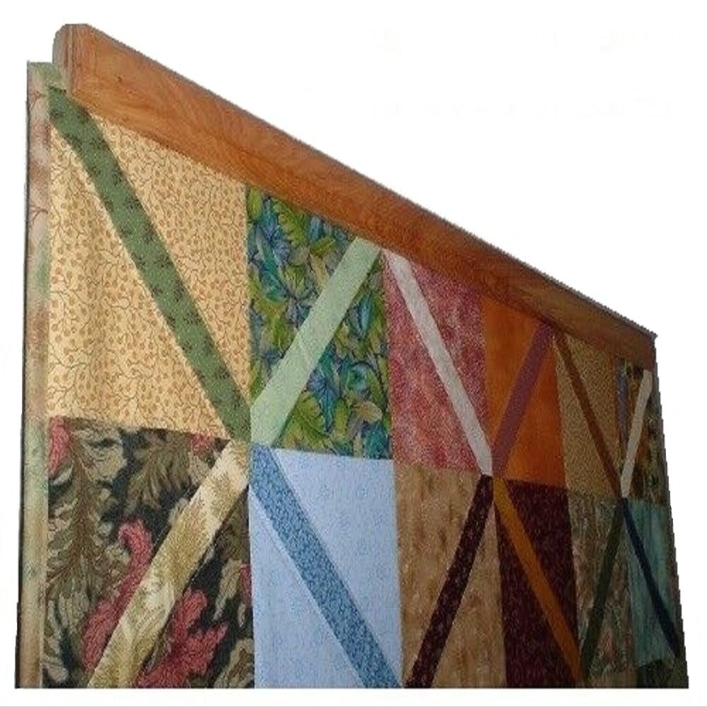 Quilt Hanger up to 72" Compression Clamp | Wall Mounted Hanging Rack for Blankets, Rugs & Quilts | Premium Solid Oak Wood Stain | Custom Made