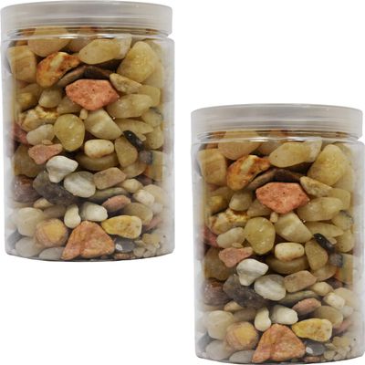 Around 2 Pounds of Decorative Stones Perfect for Aquariums, Vase Fillers, Table Scatter, Scrapbooking and Much More! Beautiful Gems! (Assorted Natural River Rocks)