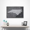Conquest Maps Push Pin North Carolina Map Board - With Push Pins to Mark North Carolina Travels - Handmade in Ohio, USA - Design: Modern Slate view 3