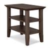 SIMPLIHOME Acadian Narrow Side Table - 14 inch Wide Solid Wood Rectangular End Table with 2 Open Shelves in Farmhouse Brown, Transitional Lamp Stand or Nightstand for Living Room or Bedroom view 1