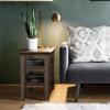 SIMPLIHOME Acadian Narrow Side Table - 14 inch Wide Solid Wood Rectangular End Table with 2 Open Shelves in Farmhouse Brown, Transitional Lamp Stand or Nightstand for Living Room or Bedroom view 2