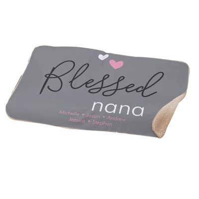 Personalized Blessed 50x60 Sherpa Blanket, Gift for Mom, Birthday Gift for Grandma, Custom Throw Blanket