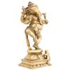 Dancing Ganesha Statue Hindu Brass Sculpture for Home Dcor 8.5 X 5 Inches Religious Gifts view 4