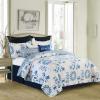 C&F Home Casablanca Bay 3 Piece White and Blue Coastal Beach Theme Pattern Full/Queen Quilt Set Quilt and Sham Bedding Set Full/Queen 3 Piece Set White view 1