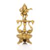 Brass Antique Ganesha Diya Oil Lamp Statue Ganesh Peacock Puja Dia Showpiece Home Pooja Gifts Decor(Size 8 Inch) view 1
