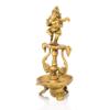 Brass Antique Ganesha Diya Oil Lamp Statue Ganesh Peacock Puja Dia Showpiece Home Pooja Gifts Decor(Size 8 Inch) view 3