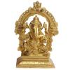 Brass Metal Ganesh Bhagwan Idol Sitting Posture Ganesha Statue Ganpati Murti for Home Entrance Dcor Diwali Marriage Gift Vastu Decoration view 1