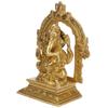 Brass Metal Ganesh Bhagwan Idol Sitting Posture Ganesha Statue Ganpati Murti for Home Entrance Dcor Diwali Marriage Gift Vastu Decoration view 3