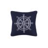 C&F Home Ship Wheel Knitted July Fourth Small Petite Accent Pillow 10" x 10" Reversable Square Soft Woven Small Petite Accent Pillow for Couch Sofa Bed Chair Cotton 10" x 10" Blue view 1