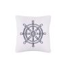 C&F Home Ship Wheel Knitted July Fourth Small Petite Accent Pillow 10" x 10" Reversable Square Soft Woven Small Petite Accent Pillow for Couch Sofa Bed Chair Cotton 10" x 10" Blue view 2