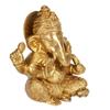 Brass Lord Ganesha Idol for Gift Ganpati Statue Puja Home Office Decoration Murti Sitting in Squat Position Mooshak Golden Finish 6.5 Inch view 2