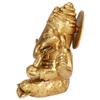 Brass Lord Ganesha Idol for Gift Ganpati Statue Puja Home Office Decoration Murti Sitting in Squat Position Mooshak Golden Finish 6.5 Inch view 4