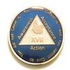 Recovery Line 17 Year Al-Anon Blue Butterfly Anniversary Medallion, Chip, Token, Coin view 1
