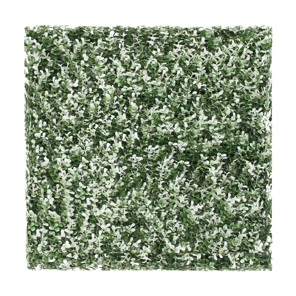SunnyRoyal 25 Pcs 20"x20" Artificial Boxwood Panels Grass Wall Greenery Backdrop Decor Privacy Hedge Fence Screen for Outdoor Indoor Backyard Garden Decoration, Buxus White