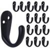 IBosins 15PCS Coat Hooks Wall Mounted Single Prong Robe Hook for Hanging Towel Hooks with 30 Screws for Bags, Hat, Cap, Scarf, Cup (Black) view 1