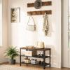 HOOBRO Hall Tree Entryway Storage Bench, Coat Rack Shoe Bench, Shoe Rack Organizer with Coat Hooks, 3-in-1 Design, Wooden Furniture with Metal Frame, Rustic Brown and Black BF17MT01 view 2