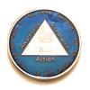 Recovery Line 13 Year Al-Anon Blue Butterfly Anniversary Medallion, Chip, Token, Coin view 1