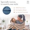 Threadmill Luxury Cotton Blankets for Twin Size Bed | All-Season 100% Cotton Twin Blanket for Bed | Herringbone Soft & Cozy Fall Thermal Blanket, 350GSM, 68x92 inches | Folkstone Blue view 3