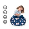 Ambesonne Sports Storage Toy Bag Chair, Baseball Patterns on Vertical Striped Background Stars Design, Stuffed Animal Organizer Washable Bag, Small Size, Blue Red view 2