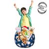 Ambesonne Sports Storage Toy Bag Chair, Baseball Patterns on Vertical Striped Background Stars Design, Stuffed Animal Organizer Washable Bag, Small Size, Blue Red view 3
