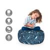 Ambesonne Nautical Storage Toy Bag Chair, Frock of Frolicking Sharks and Fish Herds Diving Wildlife Exotic Deep Sea Ocean, Stuffed Animal Organizer Washable Bag, Small Size, Blue view 2