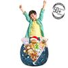 Ambesonne Nautical Storage Toy Bag Chair, Frock of Frolicking Sharks and Fish Herds Diving Wildlife Exotic Deep Sea Ocean, Stuffed Animal Organizer Washable Bag, Small Size, Blue view 3