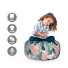 Ambesonne Botanical Storage Toy Bag Chair, Arrangement of Flowers Blooming Garden Art, Stuffed Animal Organizer Washable Bag, Small Size, Teal Coral view 2