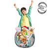 Ambesonne Botanical Storage Toy Bag Chair, Arrangement of Flowers Blooming Garden Art, Stuffed Animal Organizer Washable Bag, Small Size, Teal Coral view 3