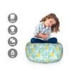 Ambesonne Luau Storage Toy Bag Chair, Summer Season Layout of Repeating Leaves and Pineapples Silhouettes, Stuffed Animal Organizer Washable Bag, Small Size, Yellow Seafoam view 2