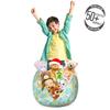 Ambesonne Luau Storage Toy Bag Chair, Summer Season Layout of Repeating Leaves and Pineapples Silhouettes, Stuffed Animal Organizer Washable Bag, Small Size, Yellow Seafoam view 3