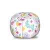 Ambesonne Luau Storage Toy Bag Chair, Petals Monstera Leaves Flamingo Pineapple and Irregular Polka Dots, Stuffed Animal Organizer Washable Bag, Small Size, White Seafoam view 1
