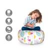Ambesonne Luau Storage Toy Bag Chair, Petals Monstera Leaves Flamingo Pineapple and Irregular Polka Dots, Stuffed Animal Organizer Washable Bag, Small Size, White Seafoam view 2