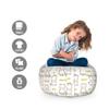 Ambesonne Cat Storage Toy Bag Chair, Cursive Meow with Upside Down Kittens Mini Paws, Stuffed Animal Organizer Washable Bag, Small Size, Mustard White view 2