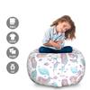 Ambesonne Mermaid Storage Toy Bag Chair, Underwater Fantasy Merlady Swimming Exotic Cartoon Design Funny Art, Stuffed Animal Organizer Washable Bag, Large Size, Lilac Pale Blue and White view 2
