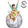 Ambesonne Mermaid Storage Toy Bag Chair, Underwater Fantasy Merlady Swimming Exotic Cartoon Design Funny Art, Stuffed Animal Organizer Washable Bag, Large Size, Lilac Pale Blue and White view 3
