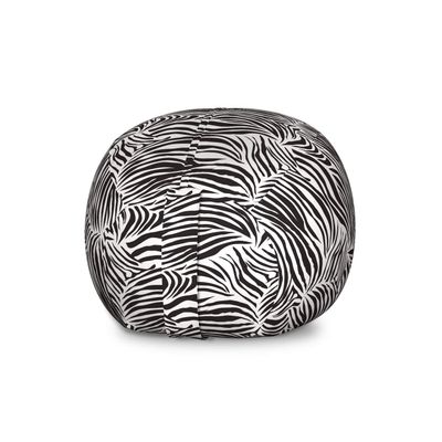 Ambesonne Zebra Print Storage Toy Bag Chair, Striped Zebra Animal Print Nature Wildlife Inspired Simplistic Illustration, Stuffed Animal Organizer Washable Bag, Large Size, White Charcoal