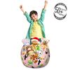 Ambesonne Bird Print Storage Toy Bag Chair, Funny Summer Pattern with Exotic Fruit Palm and Toucans on Pastel Back, Stuffed Animal Organizer Washable Bag, Small Size, Pink Black view 3