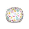 Ambesonne Luau Storage Toy Bag Chair, Petals Monstera Leaves Flamingo Pineapple and Irregular Polka Dots, Stuffed Animal Organizer Washable Bag, Large Size, White Seafoam view 1