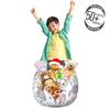 Ambesonne Mermaid Storage Toy Bag Chair, Underwater Fantasy Merlady Swimming Exotic Cartoon Design Funny Art, Stuffed Animal Organizer Washable Bag, Small Size, Lilac Pale Blue and White view 3