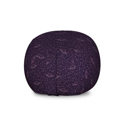 Ambesonne Galaxy Storage Toy Bag Chair, Zodiac Constellations Along Planets Saturn Cosmic Space Libra Taurus Astronomy, Stuffed Animal Organizer Washable Bag, Large Size, Plum Pink