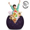 Ambesonne Galaxy Storage Toy Bag Chair, Zodiac Constellations Along Planets Saturn Cosmic Space Libra Taurus Astronomy, Stuffed Animal Organizer Washable Bag, Large Size, Plum Pink view 3