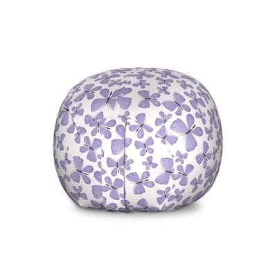 Ambesonne Butterfly Storage Toy Bag Chair, Continuous Pattern of Monotone Abstract Winged Delicate Insect, Stuffed Animal Organizer Washable Bag, Large Size, Blue Grey