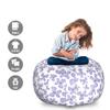 Ambesonne Butterfly Storage Toy Bag Chair, Continuous Pattern of Monotone Abstract Winged Delicate Insect, Stuffed Animal Organizer Washable Bag, Large Size, Blue Grey view 2
