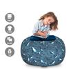 Ambesonne Nautical Storage Toy Bag Chair, Frock of Frolicking Sharks and Fish Herds Diving Wildlife Exotic Deep Sea Ocean, Stuffed Animal Organizer Washable Bag, Large Size, Blue view 2