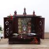 Homecrafts Handpainted Wooden Home Temple with Doors in Side LED Lights (Medium Size, Light Redis, 20x11x24 Inch) view 2