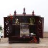 Homecrafts Handpainted Wooden Home Temple with Doors in Side LED Lights (Medium Size, Light Redis, 20x11x24 Inch) view 3