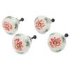 Polmedia Polish Pottery Set of 4 Drawer Pull Knobs 1-1/2 inch - Sponge Garland Pattern Handmade in Boleslawiec Poland by Ceramika Artystyczna + Certificate of Authenticity view 1