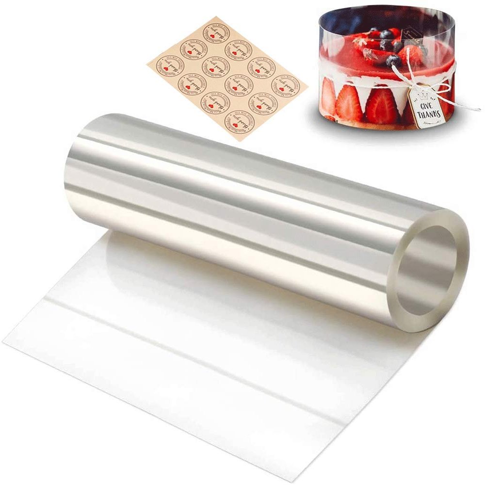 Gutsdoor Cake Collars 6.3 x 394inch Clear Acetate Strips, Transparent Mousse Cake Rolls Acetate Cake Collar for Chocolate Mousse Baking Cake Decorating Acetate Roll