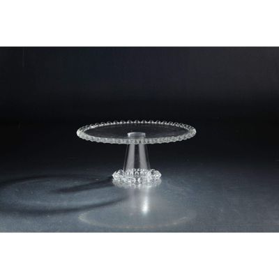 10.5" Clear Round Base Hand Blown Plate