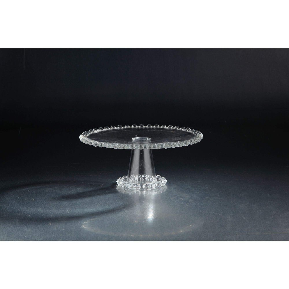10.5" Clear Round Base Hand Blown Plate
